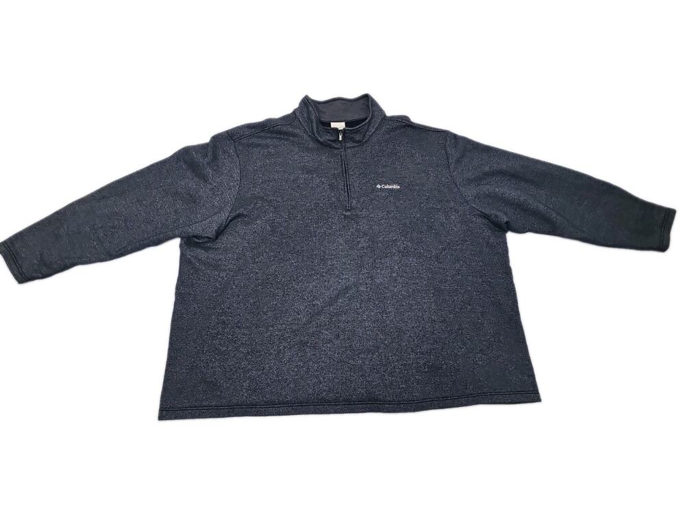 COLUMBIA Gray Men's Sz 5X Fleece Jacket 1/4 ZIP Walking Hiking Fishing Pullover
